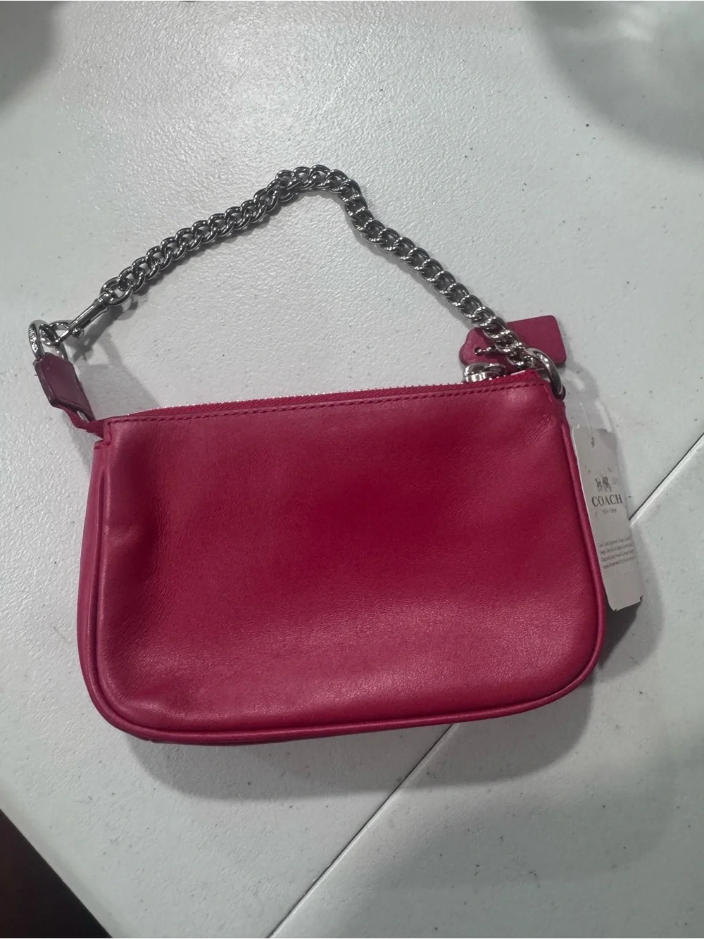 Coach nolita 15 red Leather Chain Strap new w/tags